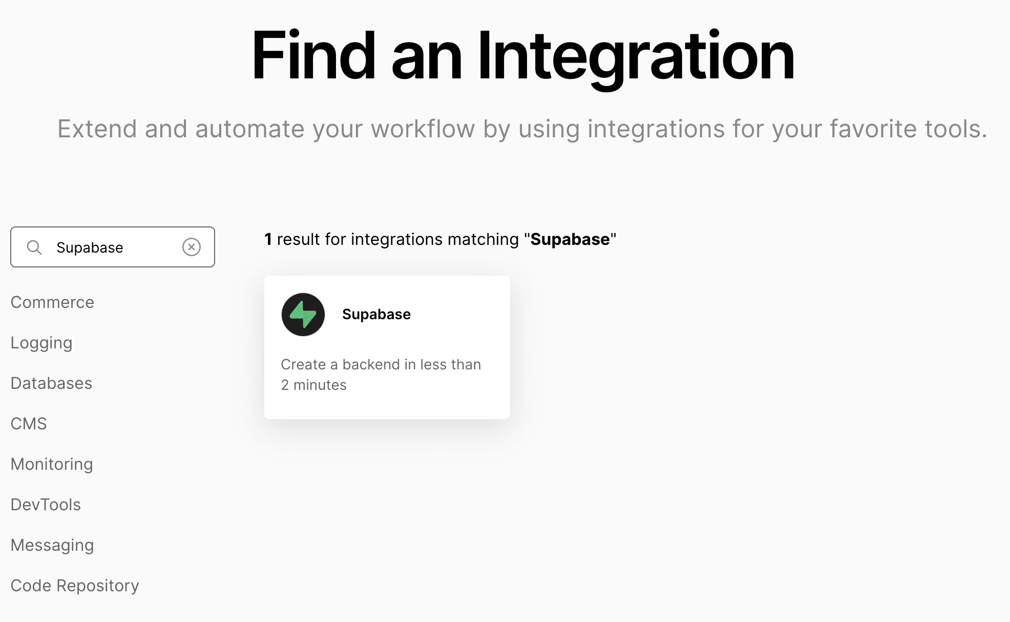 Supabase integration